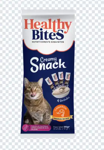 Healthy Bites Snack Cremoso Gato Sabor Camarón Sobre