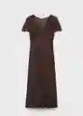Vestido Pomi Marrón Talla M Mujer Mango
