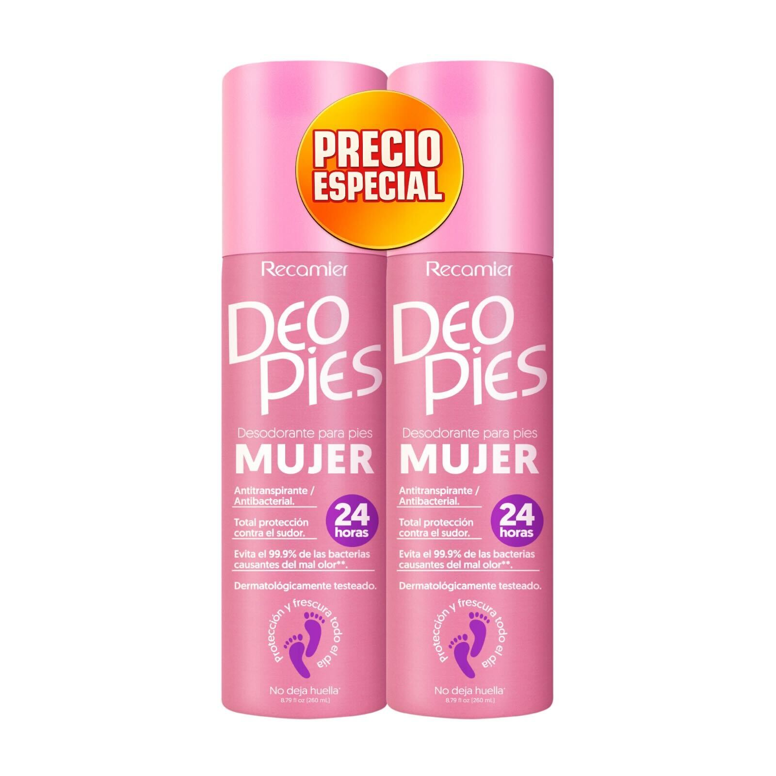 Deo Pies Desodorante para Mujer en Aerosol 2 x 260 ml