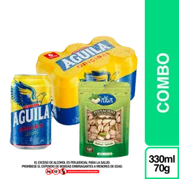 Combo Futbol Salado Pistacho + Aguila Original Six Pack