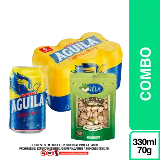 Combo Futbol Salado Pistacho + Aguila Original Six Pack