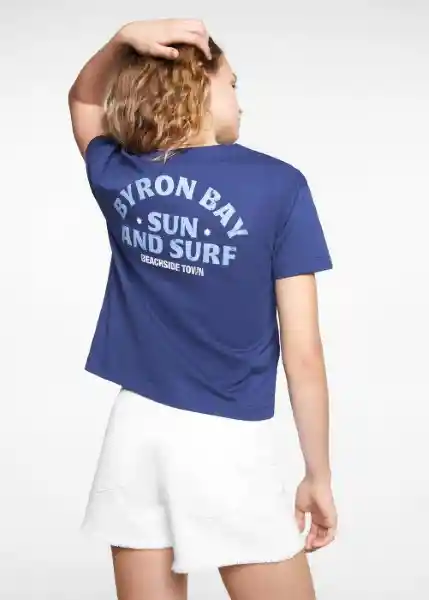 Camiseta Surf Azul Noche Talla 20 Niña Mango