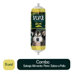 9 x Salvaje Alimento Para Perro Dieta Horneada Sabor a Pollo