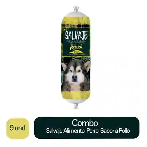 9 x Salvaje Alimento Para Perro Dieta Horneada Sabor a Pollo