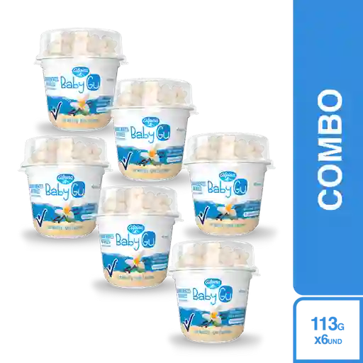 6 x Baby Gu Yogurt Sabor a Vainilla Con Cereal