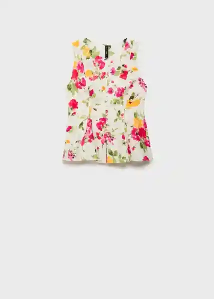 Blusa Bouquet Crudo Talla S Mujer Mango