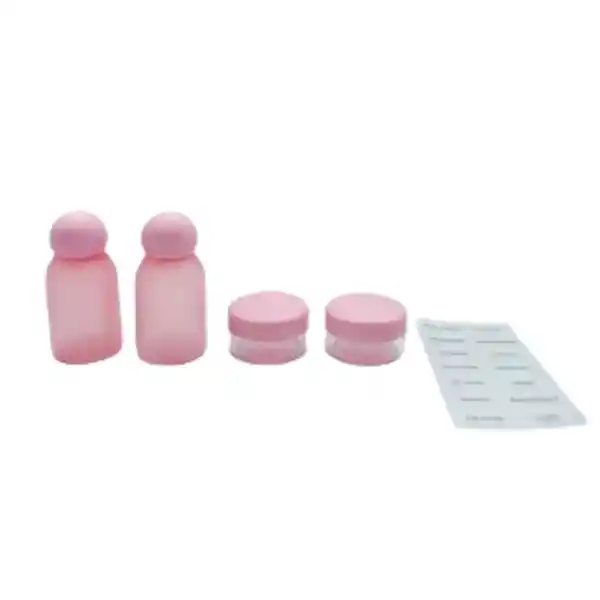 Set Botellas de Viaje Portátiles Serie Rosa Miniso
