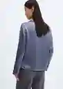 Camisa Ninfa Azul Talla L Mujer Mango
