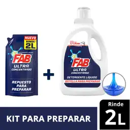 Fab Detergente Líquido Ultraconcentrado X330 ml + Botella para Preparar