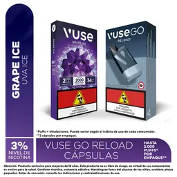Vuse Go Vapeador Reload Black + Cápsula Grape Ice 34 mg