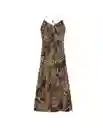 Vestido Animal Print Dress Beige Caqui Medio Talla S Chevignon