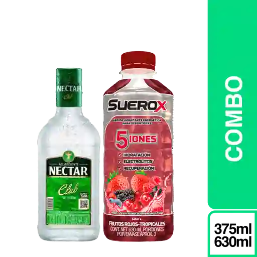 Combo Aguardiente Néctar Sin Azúcar 375 mL + Suerox Frutos Rojos