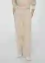 Pantalón Nique Beige Talla 24 Mujer Mango