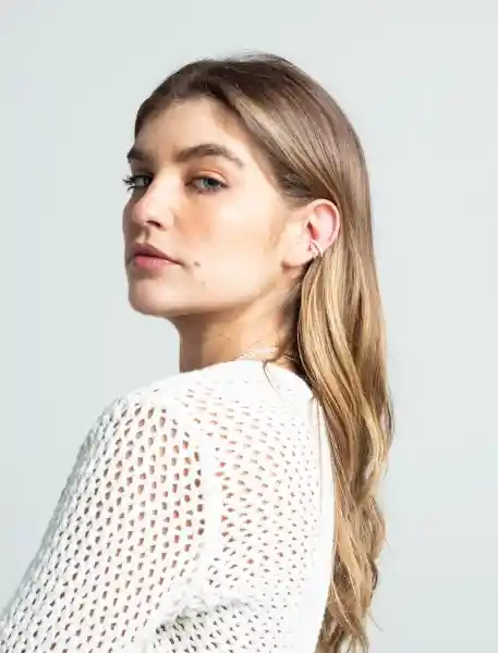 Earcuff Plateado Medio TallaU Mujer 331F006 Naf Naf