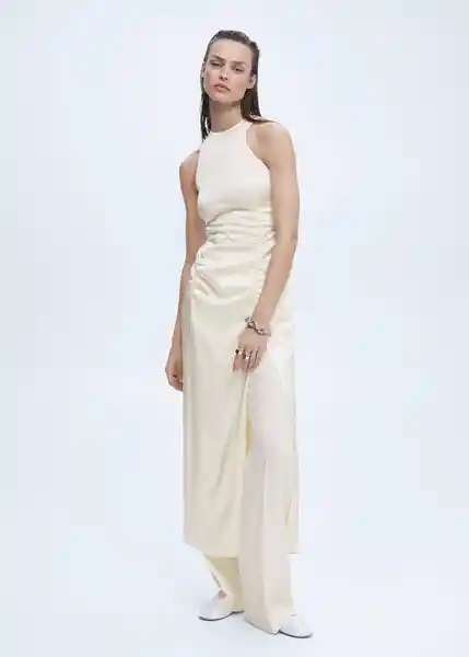 Vestido Lipari2 Off White Talla XS Mujer Mango