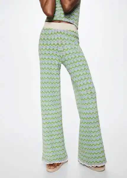 Pantalón Wava Verde Talla M Mujer Mango