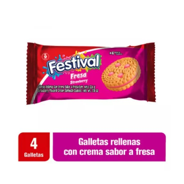 Nutresa Galleta Festival Fresa 34.6 g