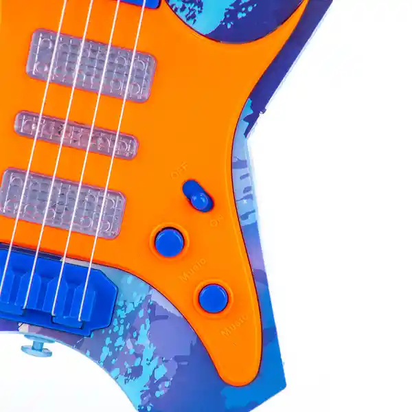 Monkey Guitarra Eléctrica Juguete Niños Azul Con Luces y Sonidos