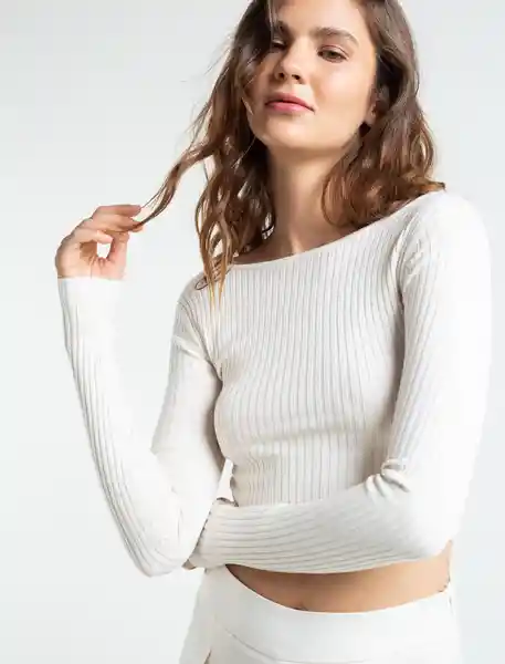 Tejido Mujer Crudo Creme Claro Talla L - 489E001 Naf Naf