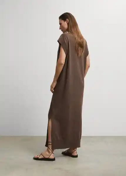 Vestido Am113 Chocolate Talla S Mujer Mango