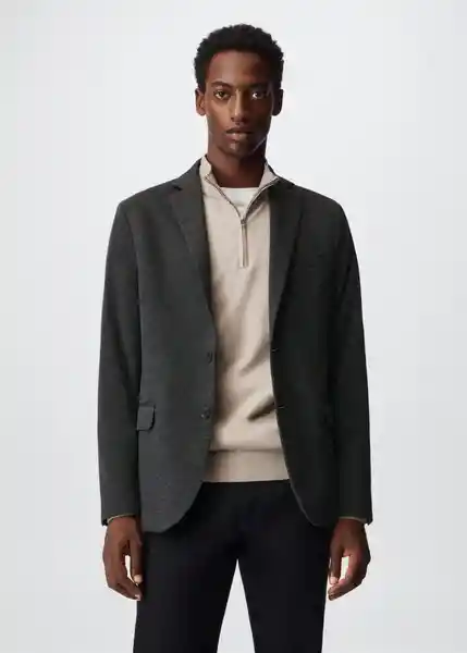 Blazer Americana Verner Gris Talla 52 Hombre Mango