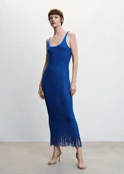 Vestido Jaia Azul Talla 28 Mujer Mango