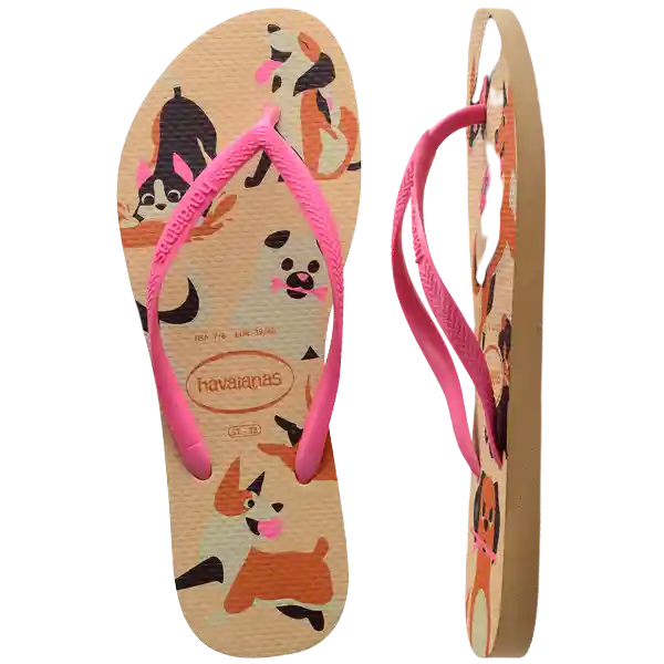 Sandalias Slim Pets Dorado Talla 40 4132567 Havaianas