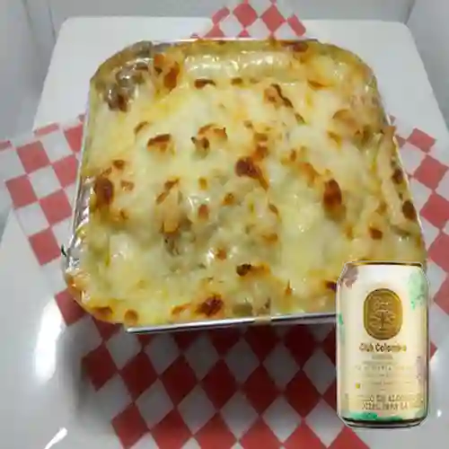 Combo Lasagna Mixta + Club col. Dorada 330 ml