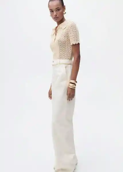 Jersey Bibe Beige Talla M Mujer Mango