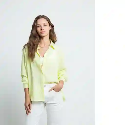 Camisa Punky Mujer Amarillo Risueno Claro Talla S Naf Naf