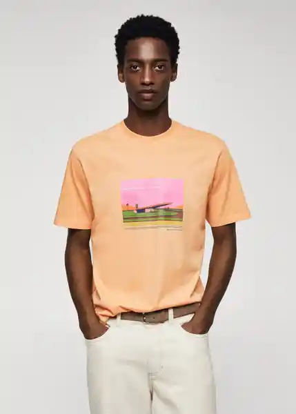 Camiseta Gas Peach Talla L Hombre Mango