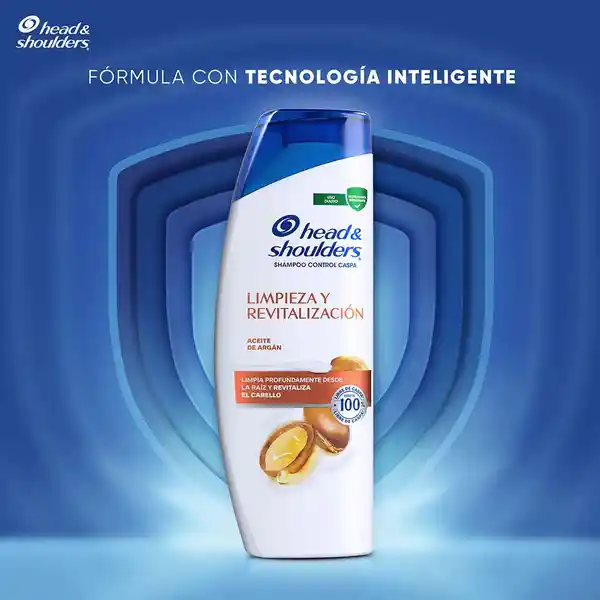 Shampoo Head Shoulders Limpieza y Revitalizacion Aceite de Argan Control Caspa Champu Head and Shoulders 375 ml x 2 Unidades