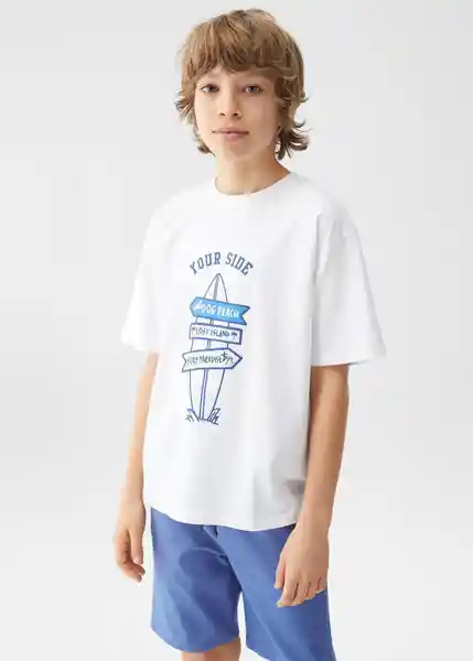 Camiseta Tabla Offwhite Talla 08 Niños Mango