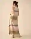 Vestido Beige Natural Medio Talla L 691G000 Esprit