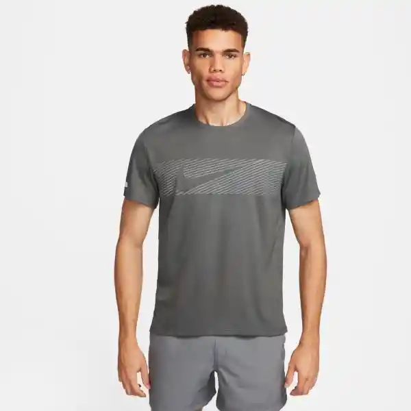 Nike Camiseta Flash Miler Top Para Hombre Gris Talla L