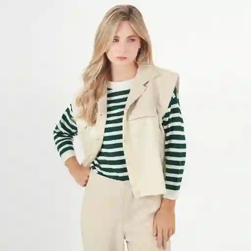 Chaleco Cuello Neru Manga Sisa Café Talla S 702355