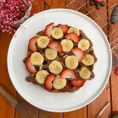 Gofre de Fresa con Banano