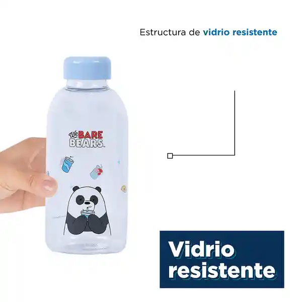 Botella de Vidrio Colección Osos Escandalosos Panda Miniso