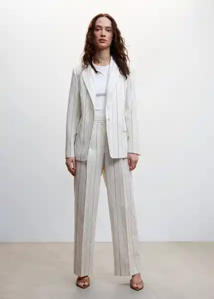 Blazer Americana Sophie Offwhite Talla 24 Mujer Mango