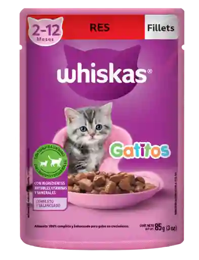 Whiskas Alimento Húmedo Para Gatito Carne 85 g