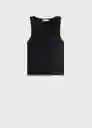 Top Forat Negro Talla S Mujer Mango