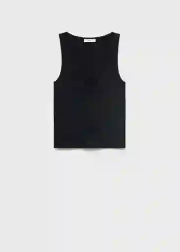 Top Forat Negro Talla S Mujer Mango