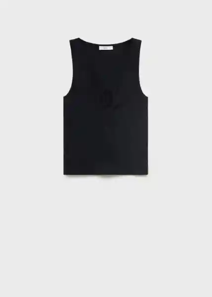 Top Forat Negro Talla S Mujer Mango