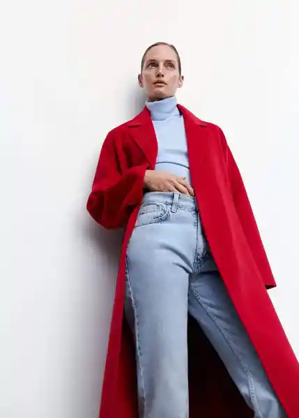 Abrigo Batin Rojo Talla 24 Mujer Mango