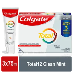 Colgate Total 12 Clean Mint Crema Dental Tripack