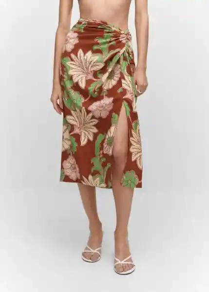Falda Nuti Marrón Talla S Mujer Mango
