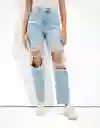 American Eagle Jean Boyfriend Regular Azul Soplado Talla 8