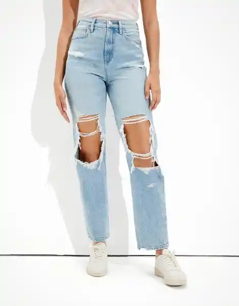 American Eagle Jean Boyfriend Regular Azul Soplado Talla 8