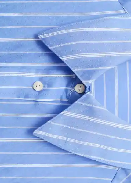 Camisa Zaha Azul Talla M Mujer Mango