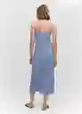 Vestido Pol Azul Talla L Mujer Mango